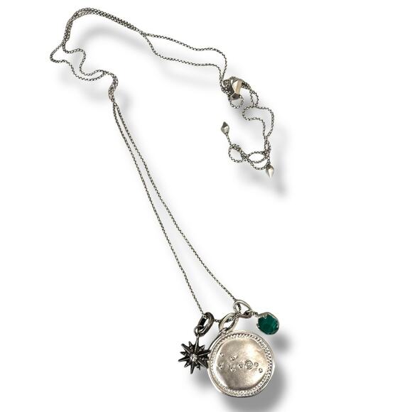 Kendra Scott NWOT 925 Silver Rhodium Plated Taurus Astrological Charm Necklace - Picture 1 of 7